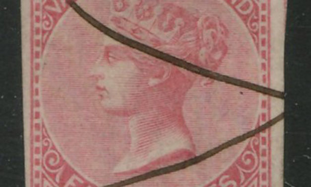 British Columbia #3 VF m/s Used 1865 5c Rose ex William Gross