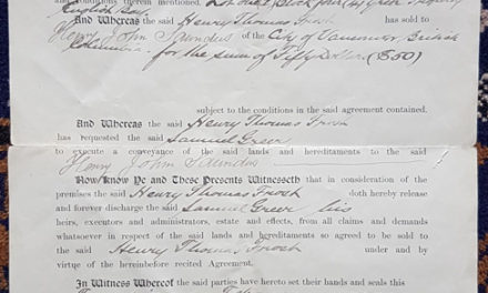 Henry Thomas Frost, Samuel Greer, Lot 1 Conveyance Document 20 Feb 1890