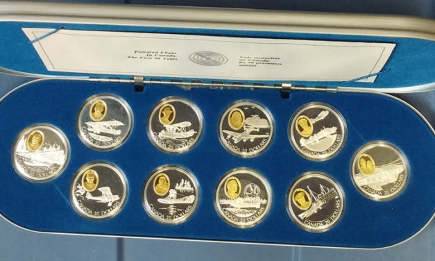 Canada Proof 1990/1994 cased 10-coin Silver $20 Aviation Set 9.19oz