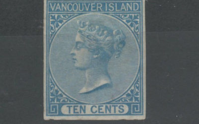 B.C. #4 VF Mint large part O.G. 1865 10c Blue Imperf w/ cert