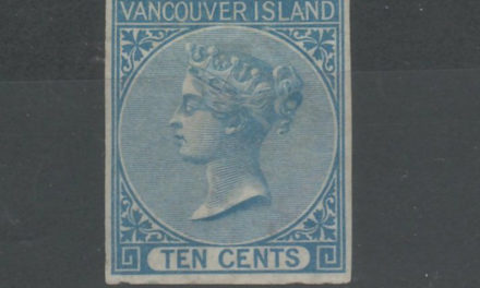 B.C. #4 VF Mint large part O.G. 1865 10c Blue Imperf w/ cert
