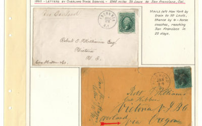 Page 34, 1860 10c Washington cover duo to Victoria, V.I., Gerald E. Wellburn Fraser River Gold Rush Collection