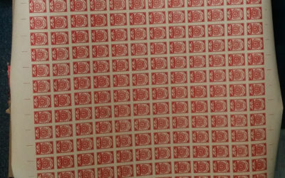 Latvia 1918 NH 1st issue sheet printed on German Military Map (200)