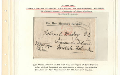 Page 37, Colonel Moody 1863 Field Marshall Burgoyne Free-Franked War Office O.H.M.S. Cover, Fraser River Gold Rush