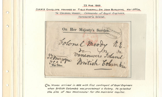 Page 37, Colonel Moody 1863 Field Marshall Burgoyne Free-Franked War Office O.H.M.S. Cover, Fraser River Gold Rush