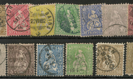 Switzerland #41/59 Used 1862/1876 odd short perf US$745. (13)