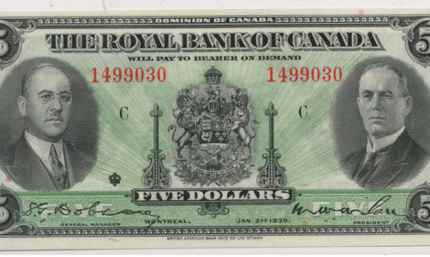 Royal Bank of Canada Unc 1935 $5 SN 1499030