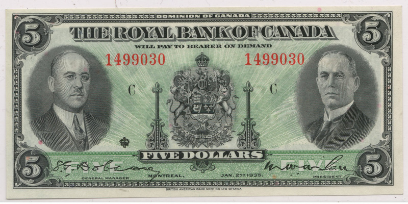 front of note