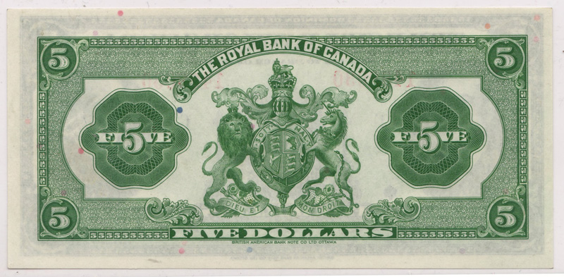 back of note