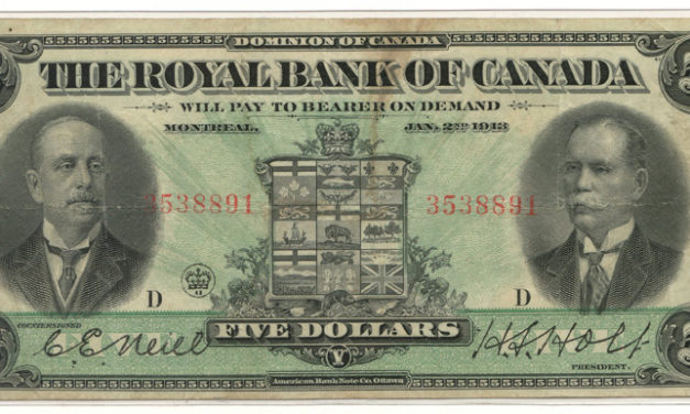 Royal Bank of Canada Fine+ 1913 $5 Banknote