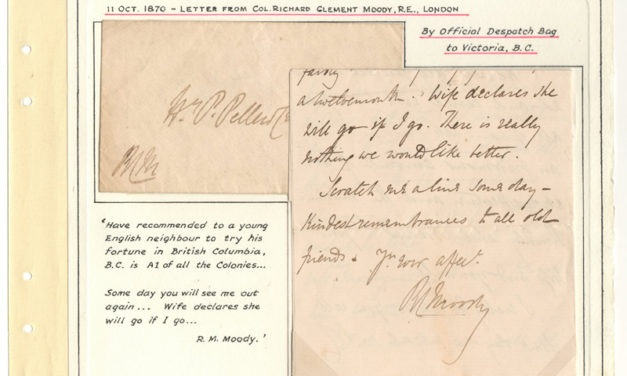 Page 39, Col. Moody 11 Oct 1870 Recommendation Letter & stampless Cover to H.P.P. Fraser River Gold Rush