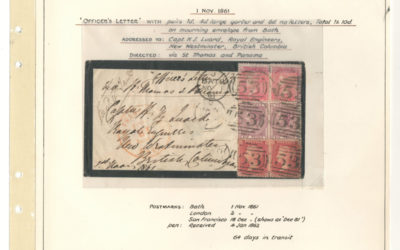 Page 40, Captain Luard 1861 22d Bath incoming Officer’s Mourning Cover, Fraser River Gold Rush