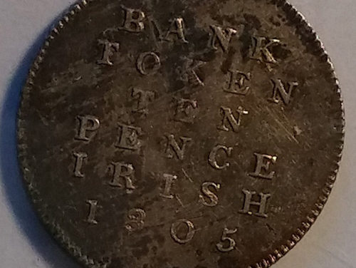 Ireland Unc 1805 Silver 10 Pence Bank Token