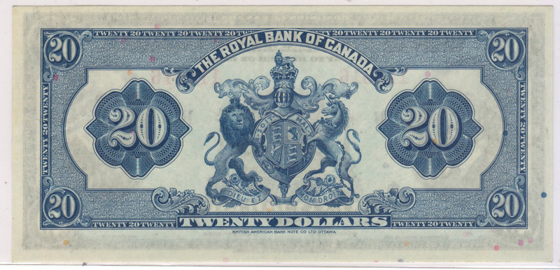 back of note
