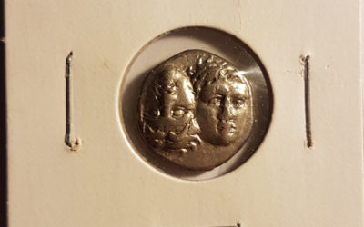 Thrace, Istros 4th Century B.C. Twins / Sea Eagle on Dolphin, Silver Drachm
