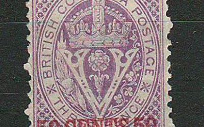 B.C. #17 Fine Mint O.G. 1869 50c on 3d Violet