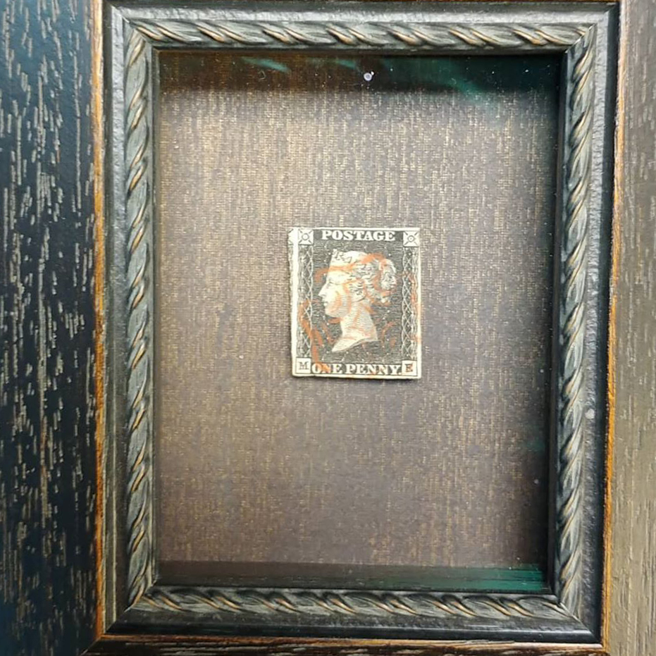 Penny Black, framed