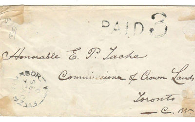 Fitzroy Harbor, C.W. 1857 Paid 3 Stampless Cover to Sir Étienne-Paschal Taché, Toronto