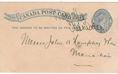 Wapella, Assa 1883 1c unrecorded manuscript postmark postal card