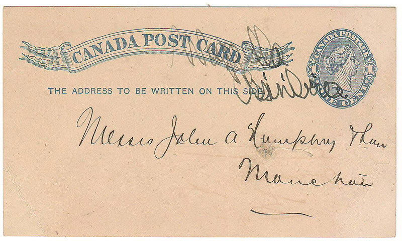 front of card