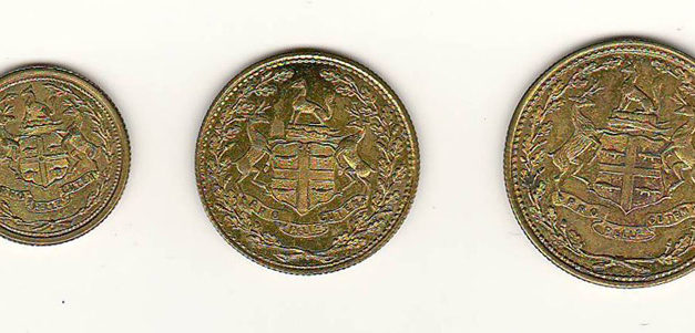 Hudson’s Bay Company XF/Unc 1854 1/8 to 1/2 Made Beaver token trio