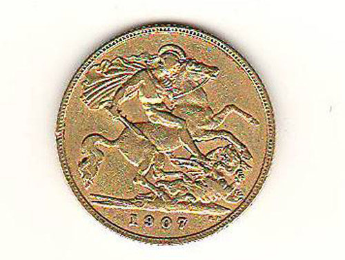G.B. VF 1907 Edward VII Gold Half Sovereign .1177oz AGW