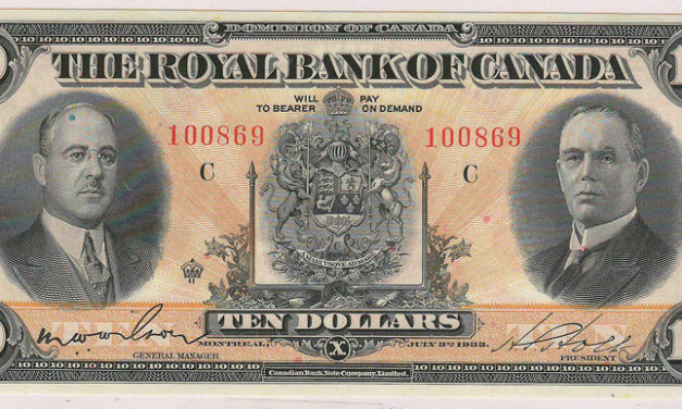 Royal Bank of Canada XF 1933 $10 Banknote