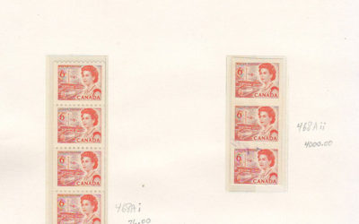 Canada #468Aii VFNH 1969 6c Hibrite Imperf Strip, Greene Cert.