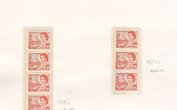 Canada #468Aii VFNH 1969 6c Hibrite Imperf Strip, Greene Cert.