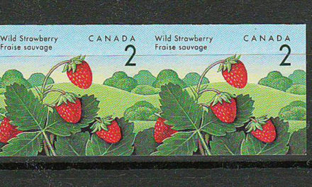 Canada #1350a VFNH 1992 2c Strawberry Imperforate Pair