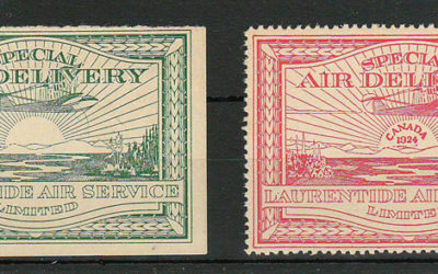 Laurentide Air #CL2-CL3 Never Hinged 1924 25c Airmail duo