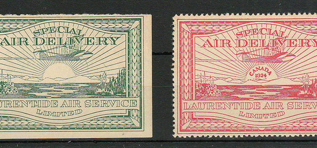 Laurentide Air #CL2-CL3 Never Hinged 1924 25c Airmail duo