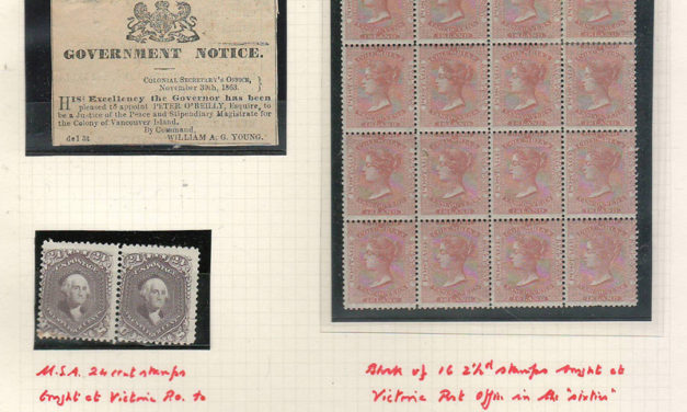 B.C. #2 Mint Block of 16, U.S. 24c flty Mint Pair, ex Wellburn & O’Reilly