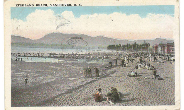 Jubilee Station, B.C. RF D 1921 2c Admiral Kits Beach Postcard
