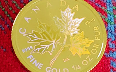 Canada BU 2001 pure Gold 1/4oz Hologram Maple $10