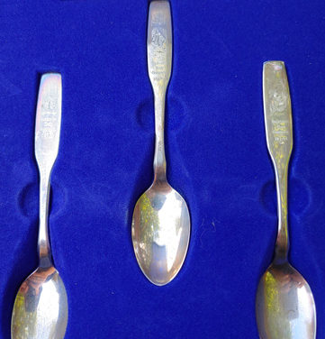 H.B.C. 1670/1970 #45/198 Oneida Sterling Silver Spoon Set of three