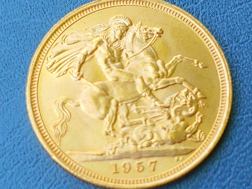 G.B. BU 1957 QEII Gold Sovereign