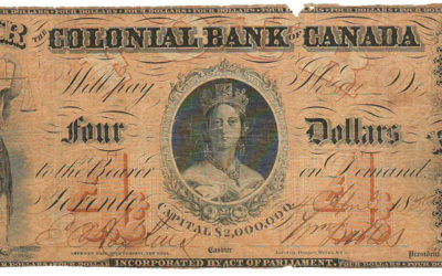 Colonial Bank of Canada 1859 $4 Bill