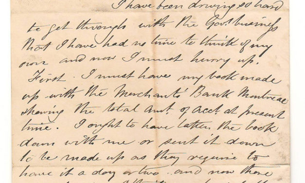 Canadian Pacific Railway Ottawa 3 Jan 1873 Marcus Smith Letter to wife
