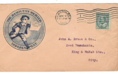 Canada #89 Hamilton Herald 2 No 1909 1c Advertising Cover  