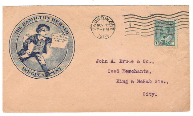Canada #89 Hamilton Herald 2 No 1909 1c Advertising Cover  