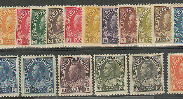 Canada #104-122 1911/25 George V Admiral Set (18)