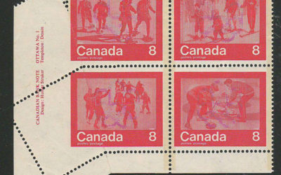 Canada #644-647var Misperf Foldover Olympic Plate Block (4)