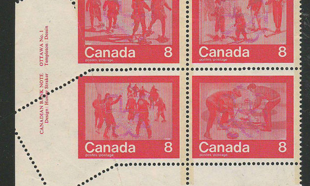 Canada #644-647var Misperf Foldover Olympic Plate Block (4)