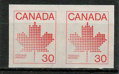 Canada #950a 1982 30c Maple Leaf Imperforate Pair