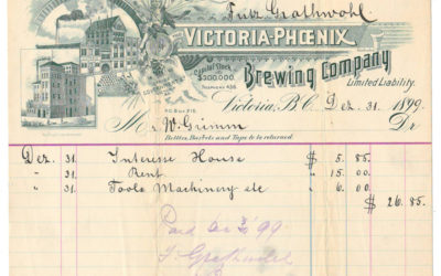 Victoria-Phoenix Brewing 31 De 1895 illustrated invoice, ex Wellburn