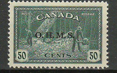 Canada #O9 1949/50 O.H.M.S. 50c