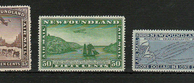 Newfoundland #C9-C11 1931 Watermarked Airmail Set (3)