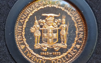 Jamaica Proof 1972 Columbus $20 Gold .2515oz AGW