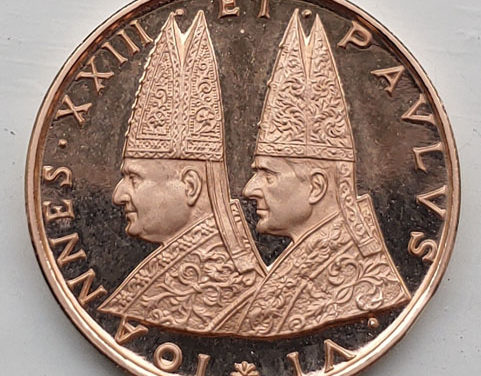 Popes John XXII & Paul VI 5gm Vatican II Gold Medallion